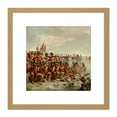 thumbnail image 1 of Thompson The 28th Regiment At Quatre Bras Painting 8X8 Inch Square Wooden Framed Wall Art Print Picture with Mount, 1 of 4