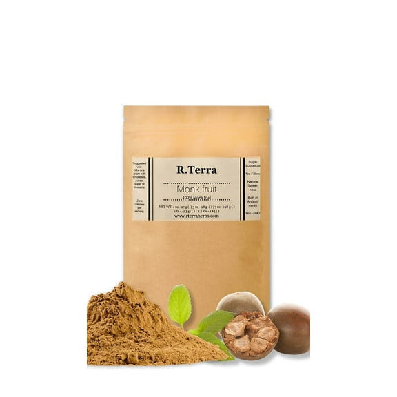 R. Terra Monk Fruit Sweetener, Zero Calorie, Keto Friendly, Vegan, 7 oz