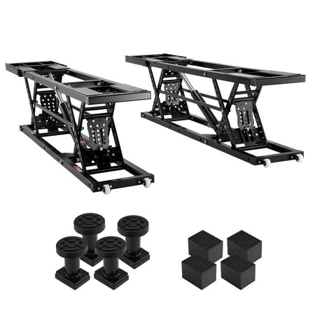 VEVOR Portable Car Lift, 25.6" Max. Height, 5,000 LBS Capacity Portable Car Lift, with Extended-Length Plates, Heavy-duty Carbon Steel Truck Lift with 120V Power Unit