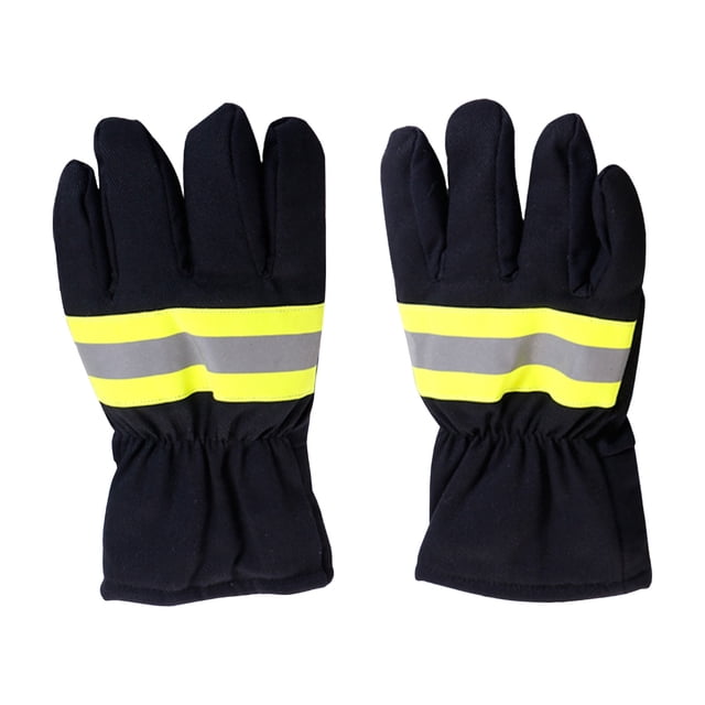 Wdhugt Firefighter Gloves Heat Flame Resistant Cowhide Leather For Wildfire Rescue Extrication Operations With Reinforced Stitching 1 Pair