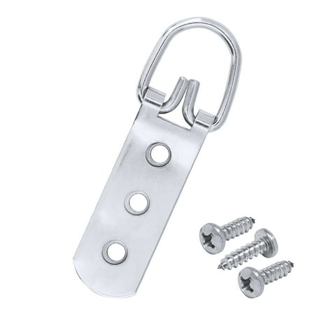 

Framer Supply Heavy Duty 3 Hole Steel D-Ring Picture Hangers & #6 1/2 Pan Head Philips Screws 10 Pack