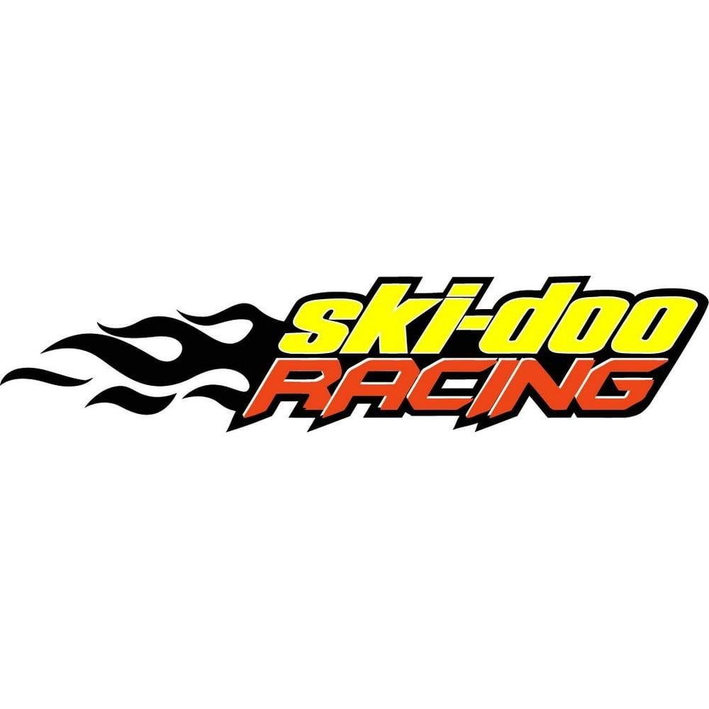 Ski-Doo Racing With Flames Decal Free Shipping in the United States