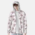 thumbnail image 3 of Pofeuu Pink Butterflies (2) Print Sun Protection Outdoor Lightweight Full Zip UV Cooling Hoodie Long Sleeve Summer Clothing for Outdoor Hiking-Medium, 3 of 5