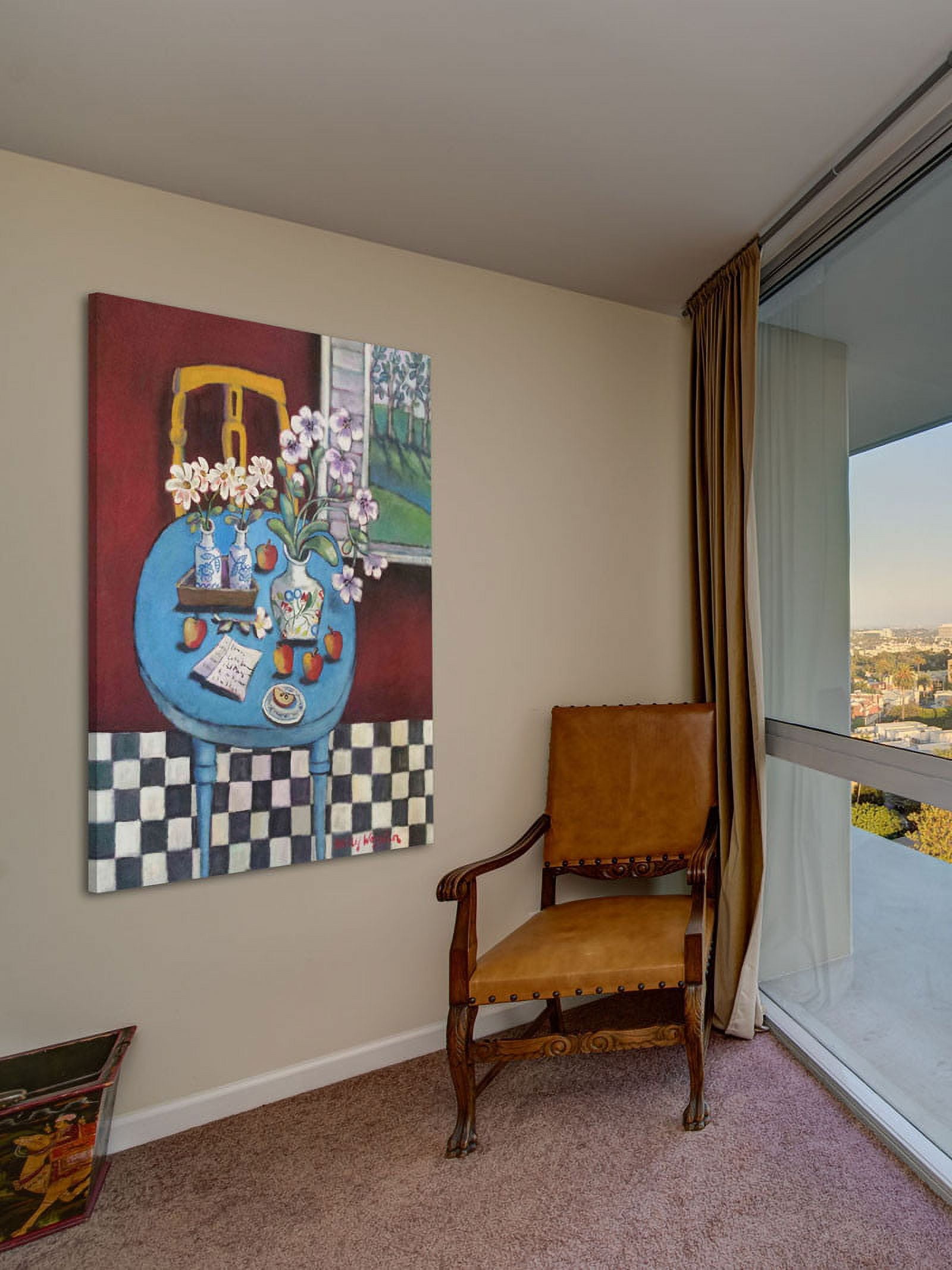Marmont Hill "La Table En Bleu" Painting Print on Canvas