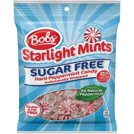 Bob's Sugar-Free Starlight Mints Peppermint Candy, 6 oz. Bag