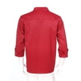 thumbnail image 6 of DPOIS Unisex Chef Coat Kitchen Work Uniform Cook Jacket for Men Women Burgundy Long Sleeve 3XL, 6 of 7