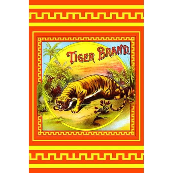 Tiger Brand Tobacco Label- Fine Art Canvas Print (20" x 30")