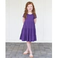 thumbnail image 2 of Made in USA Girls Soft Cotton Jersey Short Sleeve Tiered Dress | Candy Apple, 2 of 5