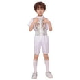 thumbnail image 4 of Teen Boys Dance Sparkly Dance Short Sleeve Top and Pants Set Jazz Dance Dance Performance Outerwear 13-14 Years, 4 of 4