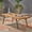 Brown, variant on Euroco Modern 2-Piece Outdoor Patio Set – Acacia Wood Loveseat and Coffee Table with Water-Resistant Cushions, Teak Finish, Rustic Iron Frame