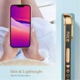 thumbnail image 5 of Designed for iPhone 14 Case with Strap Luxury Love Heart Plating Gold Bumper Phone Cover Wristband Kickstand [Reinforced Corners] Shockproof Anti-Scratch Slim Case for Women-Black, 5 of 11
