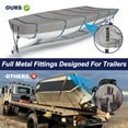 thumbnail image 2 of Seapisode 800D Marine Grade Fade and Tear Resistant Trailerable Jon Boat，Heavy-Duty Waterproof and UV Protection Jon Boat Cover with Windproof Metal Buckle Straps(18' Length,Beam Width to 75")，Gray, 2 of 7