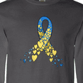 thumbnail image 4 of Inktastic Down Syndrome Awareness Blue and Yellow Hearts Ribbon Long Sleeve T-Shirt, 4 of 5