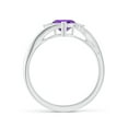 thumbnail image 2 of ANGARA Natural 0.7 Ct. Amethyst with Diamond Classic Ring in 14K White Gold for Women (Ring Size: 11.5), 2 of 10