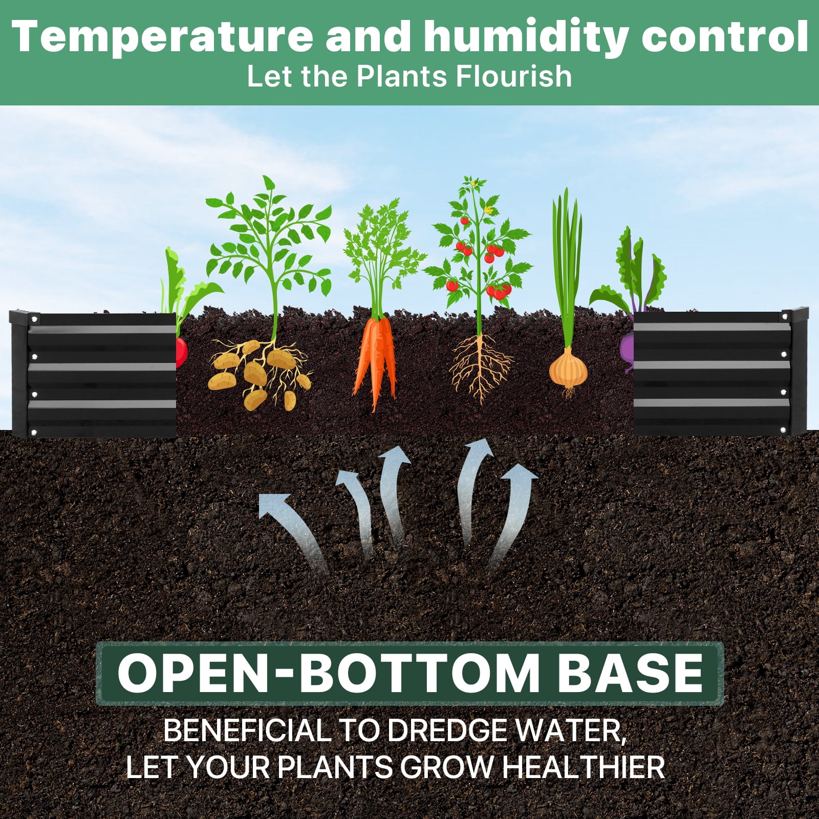 Galvanized Raised Garden Bed 2-Pack - Metal Raised Bed Garden Kit 6'x3'x1' for Flower Planters, Vegetables Herb