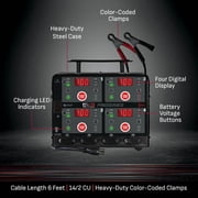 Schumacher Electric DSR Pro Heavy-Duty 4-Bank Automatic 10A Car Battery Charger and Maintainer, For 6V/12V Automotive and Marine Batteries, DSR125