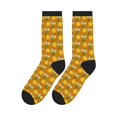 thumbnail image 5 of Crew Socks for Women Men, funny bees honeycombs yellow  Moisture Running Athletic Football Striped Socks Cushion Tube Socks, 5 of 7