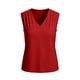 thumbnail image 3 of Blusas de Verano de Mujer Cuello en V sin Mangas de Color Sólido con Cuello Tank Top Desgaste Diario Casual, Blusas sin Mangas para Mujeres, 3 of 6