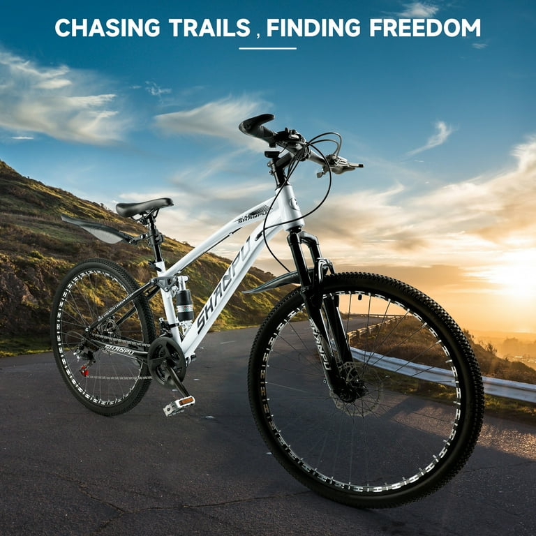 ARTUDATECH 26'' Full Suspension MTN Bike, 21-Speed Shimano