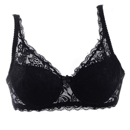 

URMAGIC Women Sexy Lace 3/4 Cup Underwire Bra Push Up T-shirt Bralette 32B-40B
