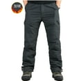 thumbnail image 2 of Qgtaibl Big & Tall Cargo Pant for Men Fleece Lined Straight Leg Athletic Pant Warm Winter Outdoor Workout Trouser with Pockets Gray (Mens 6X), 2 of 4