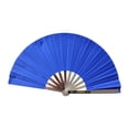 thumbnail image 2 of Ventilador de mano plegable de acero inoxidable Fan de mano de mano Ventilador de artes marciales para los accesorios de baile Teatro Show Performance azul, 2 of 8