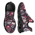 thumbnail image 1 of Zapatos planos con estampado de calaveras góticas y flores para mujer, zapatillas ligeras con plataforma y cordones, cómodas, 1 of 6
