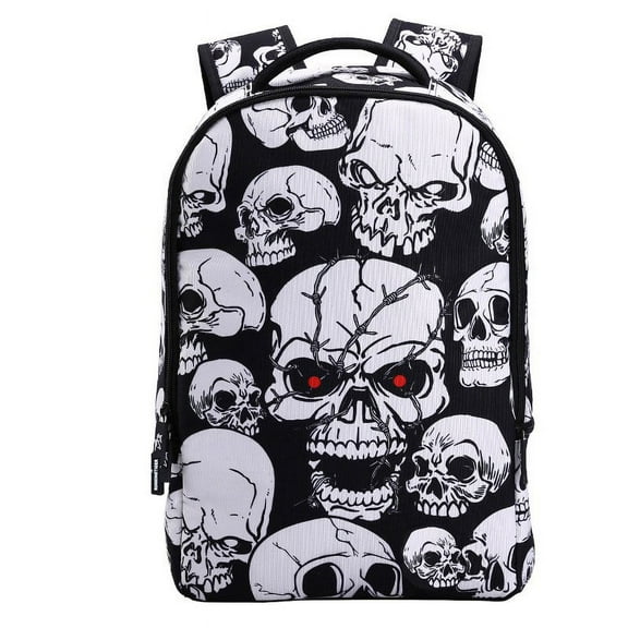 Trendy Skull Head Travel Sports Backpack Student School Bag,E