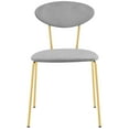 thumbnail image 4 of Dining Chairs Neo Modern Gray Velvet and Gold Metal Leg Dining Room Chairs - Set of 2,Dining Room Seating, 4 of 9