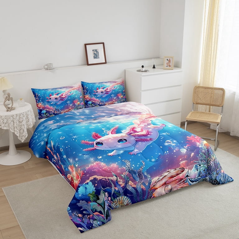 Axolotl Set di biancheria da letto per bambini, motivo gatto in stile