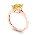 thumbnail image 2 of 2 ct Cushion Cut Simulated Yellow Diamond Solitaire Engagement Ring for Women in 18K Rose Gold, 2 of 5