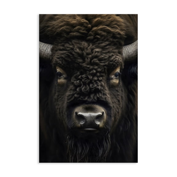 Stupell Industries Bison Portrait Close Up Canvas Wall Art, design by Creative Studio