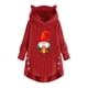 thumbnail image 1 of Puntoco Mujer Casual Navidad Impresión Felpa Botones Manga Larga Con Capucha Felpa Abrigo top Selecciones Flash Puntoco Puntoco-5579, 1 of 5