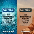 thumbnail image 6 of (2 Pack) No Trespassing Warning Electric Fence OSHA Notice Sign 10 Inch X 14 Inch Plastic Sign, Weather Resistant, UV Protected for Workplace, Business, and Construction Site, Made in, 6 of 8