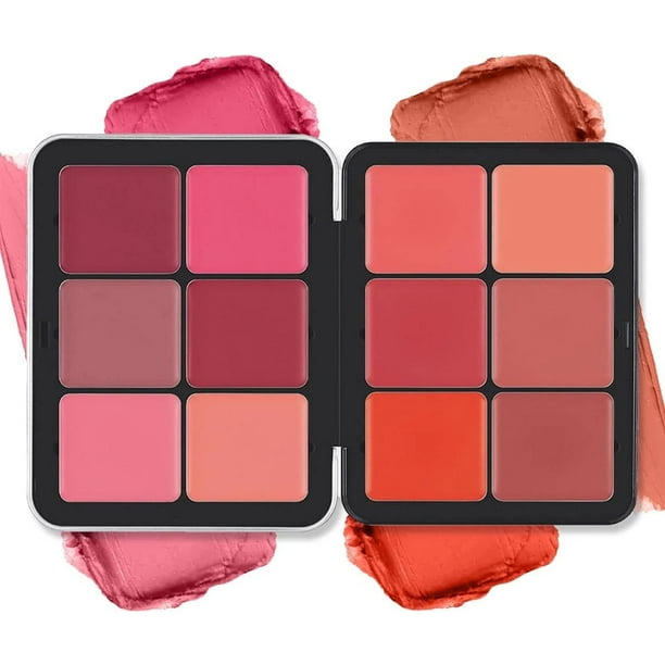 Paleta de rubor de 12 colores, rubor iluminador en polvo, maquillaje de larga duración, resistente a las manchas, aspecto natural, mezclable, acabado mate sin crueldad animal, paleta de rubor para con