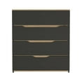 thumbnail image 3 of Newboti Furniture Drawer Dresser 35"H, Four Drawers, Superior Top, Black / Light Oak 44219, 3 of 5