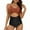 Multicolor, variant on YueHuiYing Women's Solid Color Scoop Neck Cut Out Front Backless Panel Swimsuit with Cross-Tie Straps One-Piece Bikini