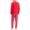 thumbnail image 2 of FAMILY PJs Sets Red Drawstring Printed Long Sleeve Crew Neck T-Shirt Cuffed Holiday  Size L, 2 of 2