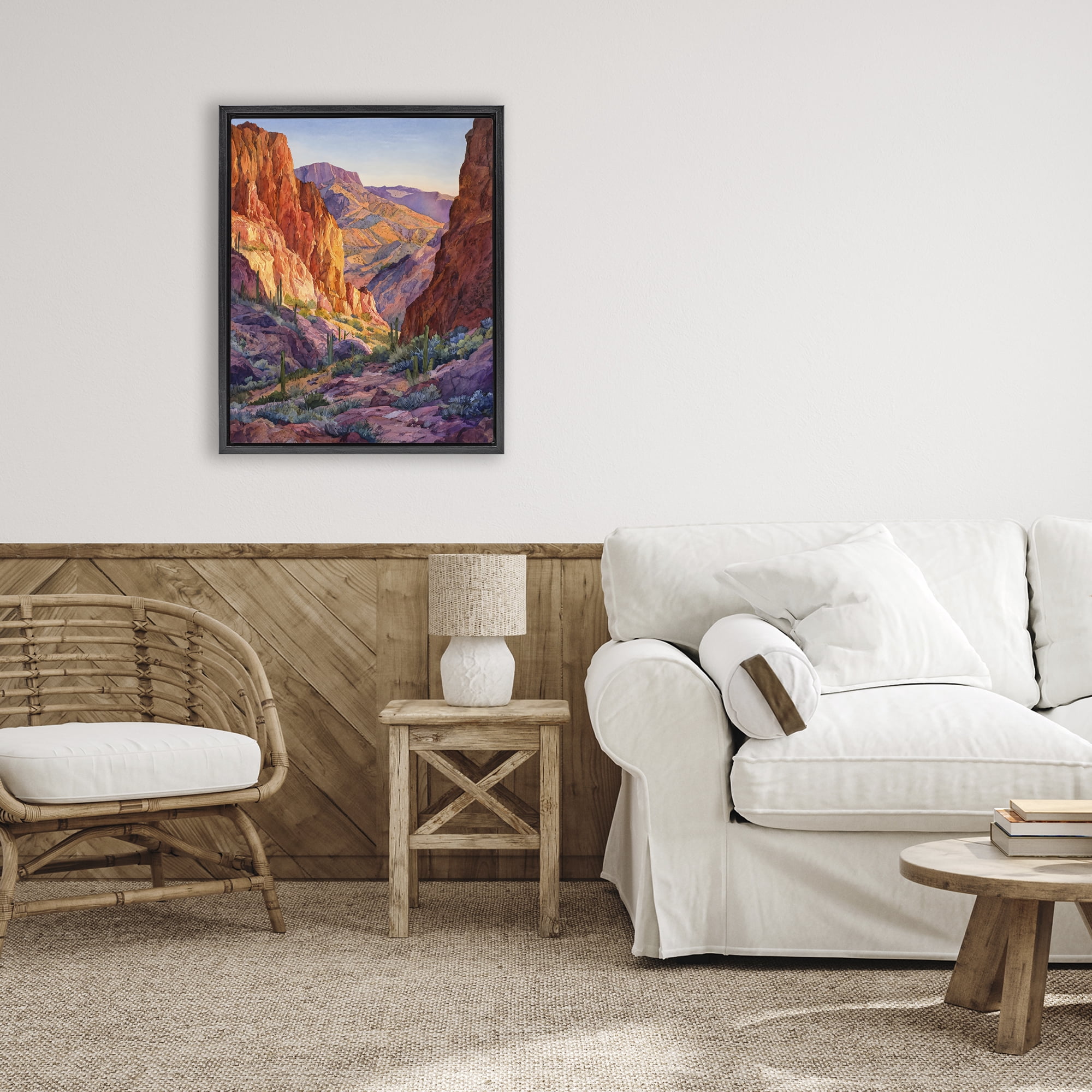 Stupell Industries Western Colors Canyon Black Framed Floater Canvas Wall Art, design by Franklyn Gregory