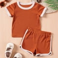 thumbnail image 2 of Girls Summer Clothes Kids Outfits Short Sleeve Crop Tops ＋ Shorts Sets Outfits Kids Sports Tracksuit Versatile Dailywear 3-4 Years, 2 of 9