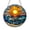 Acrylic 3.5 Inch, variant on Seaside Sunset Faux Stained Glass Window Decor, Calming Ocean View Sun Catcher for Living Space