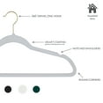thumbnail image 2 of Simplify 25 Pack Slim Velvet Gold Hook Hangers in White, 2 of 6