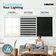 thumbnail image 4 of Biltek Zebra Cordless Window Blinds, Dual Layered Light Filtering Roller Shades, Easy Install Blinds, Indoor Home Decor, Pull-Down Shades for Windows, Light Control for Day & Night, Black, 55"W X 72"H, 4 of 7