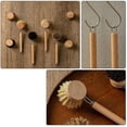 thumbnail image 6 of Wodtesl Natural Bristle Wooden Dish Brush Kitchen Cleaning Scrubber, Ergonomic Non-Slip Handle, 5.5\" Long, Eco-Friendly Pot Scrubber for Dishes and Cookware, 6 of 11