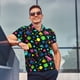 thumbnail image 4 of Balery Geometric 1980s Styled Camisa Polo de Hombre con Estampado, de Manga Corta y Tejido Medio, Camisa Tipo Golf Polo-X-Large, 4 of 6