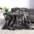 thumbnail image 4 of Unique Bargains Faux Fur Shaggy Sherpa Throw Blanket, 50" x 60", Dark Gray, 4 of 8