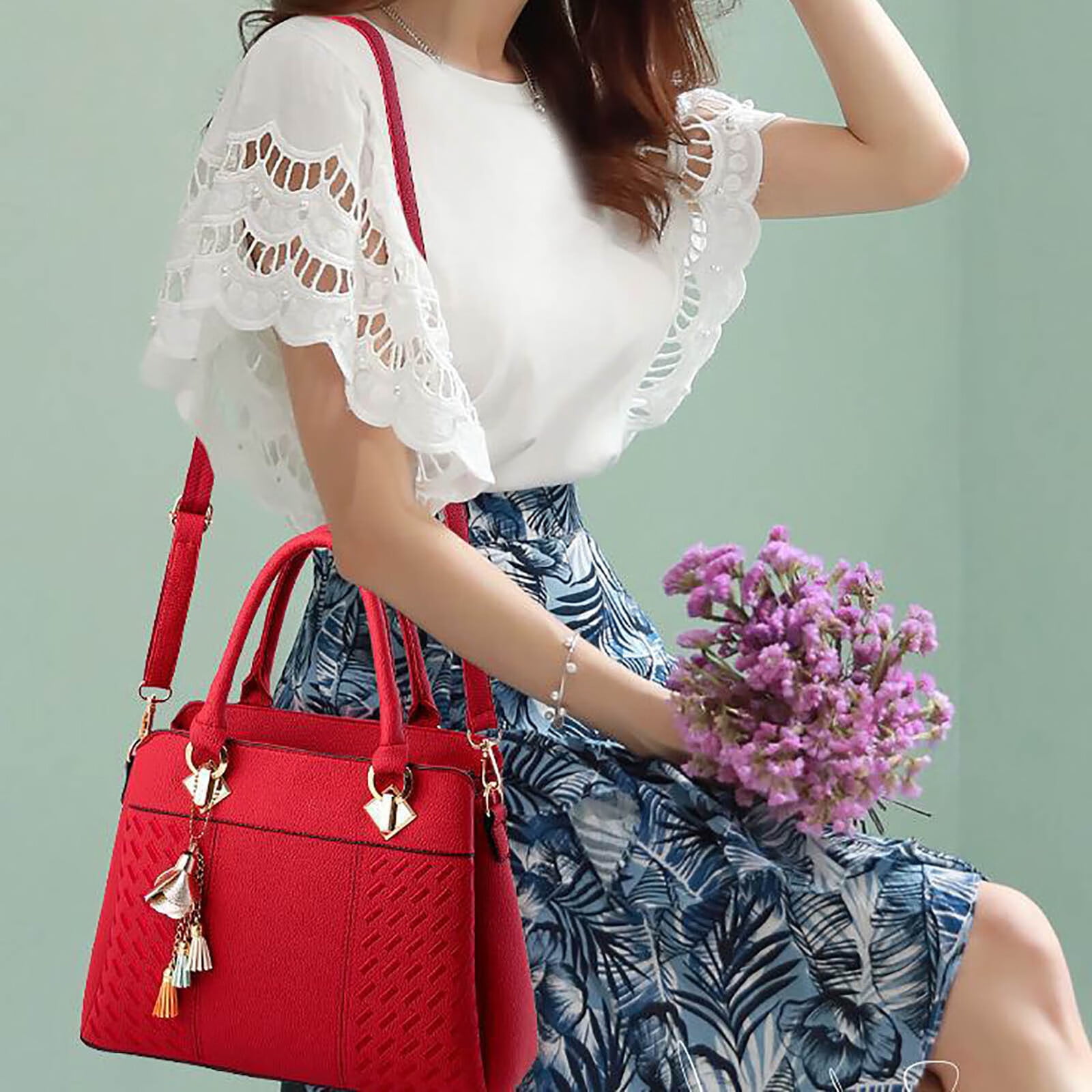 Sehao Womens Handbags Ladies Purse Satchel Shoulder Bags Roomy Fashion Tote Leather Bag Totes One Size