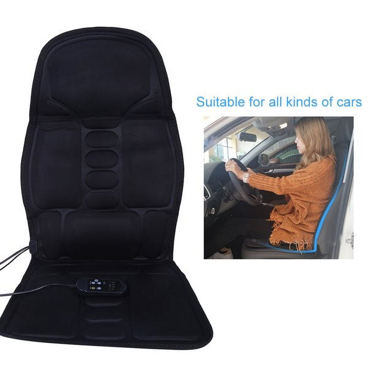Fannyc 9 Mode Car Chair Massage Heated Vibrating Back Neck Seat Massage Cushion,Adjustable Speed/ Strength/Position/ Shiatsu Kneading Full Body