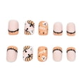 thumbnail image 7 of Short Halloween Press on Nails Short 24Pcs, Pumpkin Ghost French Tip Black Stitched Spooky Fake Nails Set, Reusable False Nails for Trick-or-Treat Daily Wear Women Girls, 7 of 7