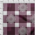 thumbnail image 3 of oneOone Viscose Jersey Purple Fabric Asian Block With Check Craft Projects Decor Fabric Printed By The Yard 60 Inch Wide, 3 of 4